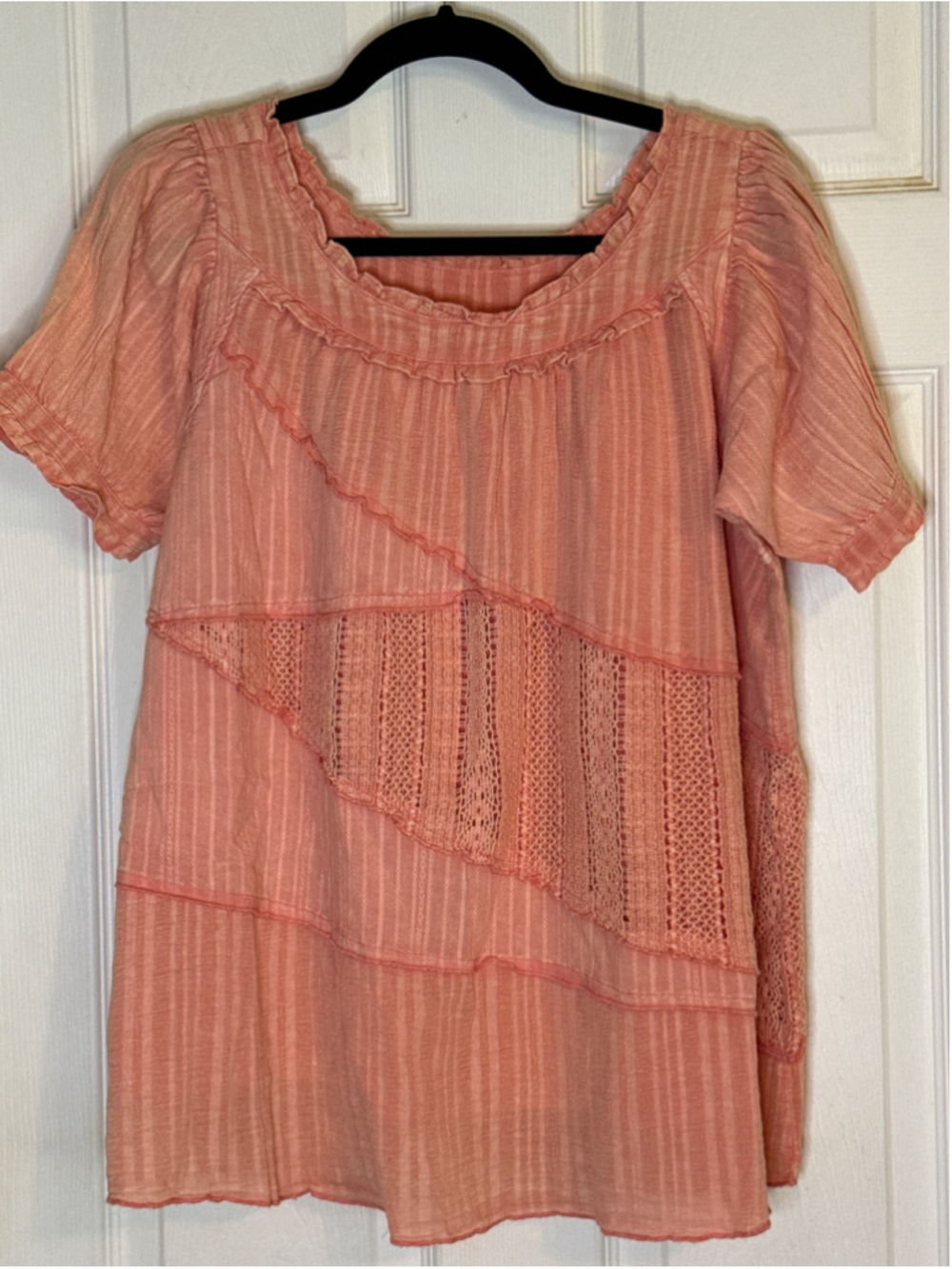 Easel Cotton Blouse Size S Pink
